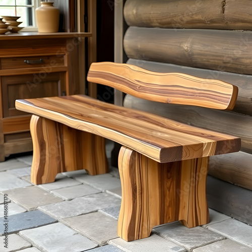 Wooden bench, handcrafted