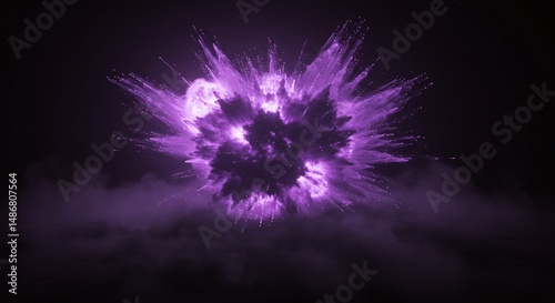 An amazing purple explosion with a dark surrounding background