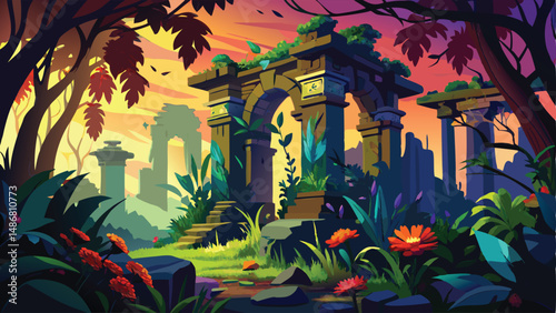 Ancient Ruins Overgrown by Time, Unveiling a Silent History