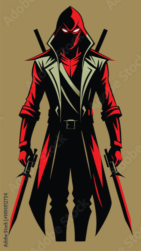 Silhouette of a Ruthless Assassin in Shadowy Ambush