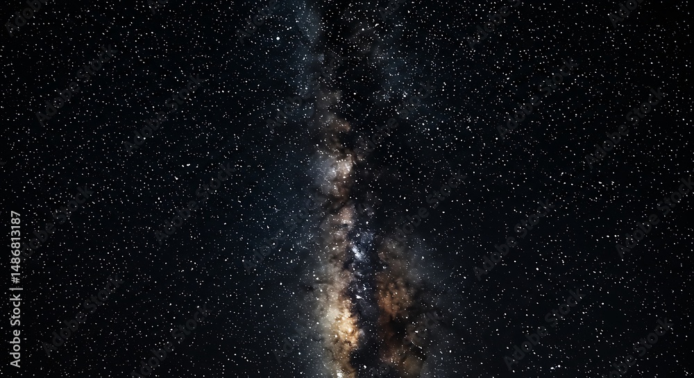 Obraz premium Spectacular View of Milky Way Galaxy Night Sky Full of Stars Deep Space Exploration Observing Cosmos Infinite Universe Wonders of Astronomy Celestial Beauty Space
