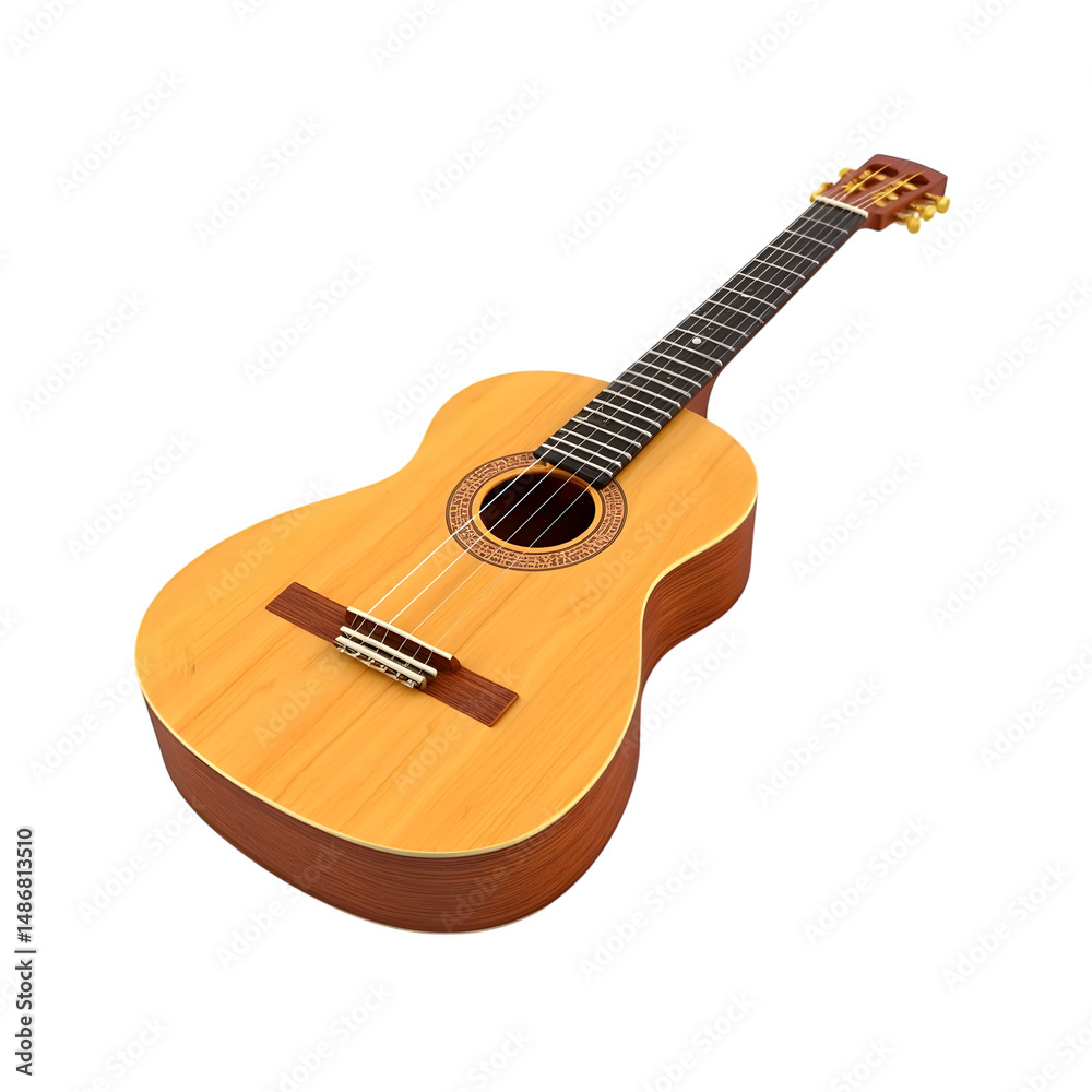 Obraz premium Classical Acoustic Guitar a transparent background