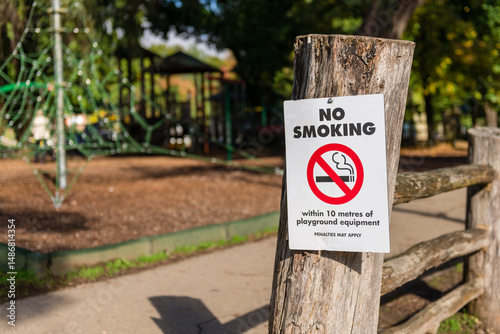 no smoking sign at playground photo
