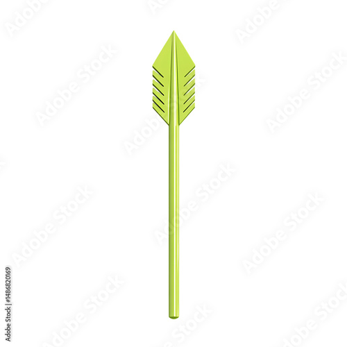 Sleek Arrow with an Ultra Modern Design in Lime Green Isolated on Transparent Background