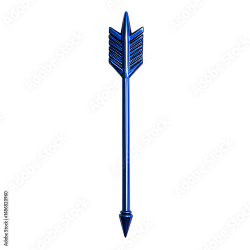 Modern Arrow with Precise Crisp Lines in Regal Roy Isolated on Transparent Background