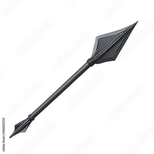 Sleek Arrow with a Sculpted Profile in Deep Stormgr Isolated on Transparent Background
