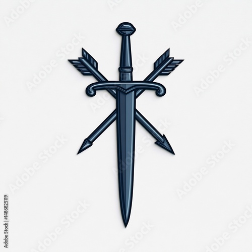 Minimal sword crossed with arrow