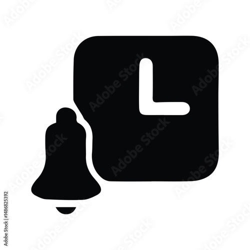 Clock Icon. Clock Illustration With Bell Symbol Notification Time Reminder. Schedule Reminder.