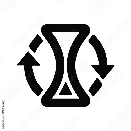 Hourglass Icon. Time Reminder Symbol Illustration. Schedule Reminder.