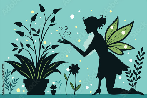 Ethereal Fairy Adorns Delicate Flowers with Glistening Magic