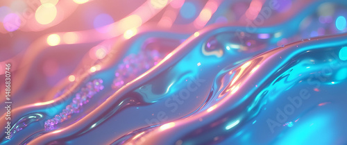 Iridescent Holographic Abstract Background with Colorful Psychedelic Patterns for Creative Design Projects - Ideal for Stock Photos