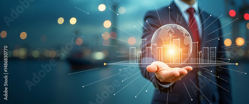 Exploring Global Trade Protectionism: Strategies for Domestic Industry Support and Economic Security - Stock Photo Concept with Left Space for Text