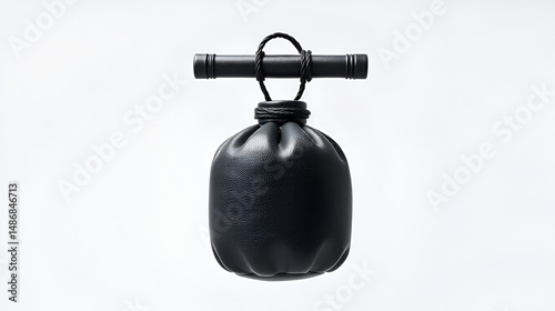 Black-sandbag counterweight twin handle isolated on transparent background