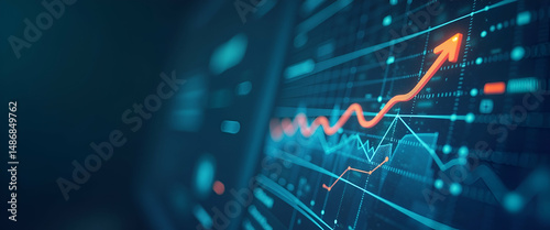 Analyze business impact trends using comprehensive performance metrics strategic initiatives and market analytics to drive sustainable corporate growth and competitive advantage. in  Photo Stock  Conc