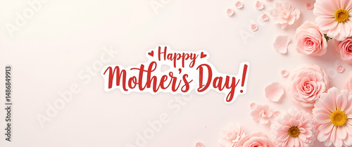 Artistic Mother's Day Card Design: Hand Lettering & Pastel Colors with Inspirational Quotes - Premium Digital Photo Stock Imagery with Left-Side Space for Personalization