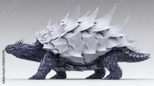Cybernetic Turtle  Futuristic Reptile  AI Art  3D Render  Fantasy Creature