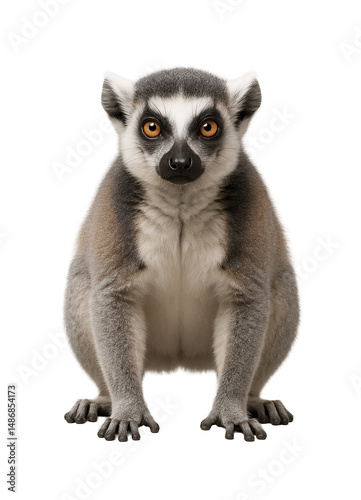 Front view of a ring-tailed lemur