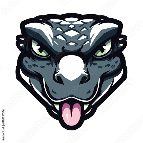 Fierce dinosaur heads with neon eyes and armored looks in powerful cartoon vector illustration ideal for fantasy games and aggressive logos