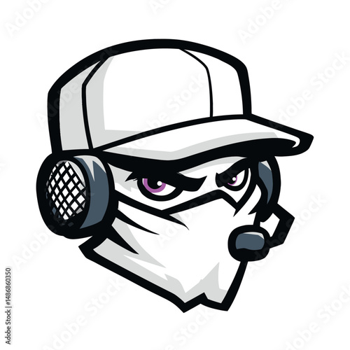 Cartoon character set with headsets and expressive faces in playful vector illustration ideal for streaming avatars and digital communication themes