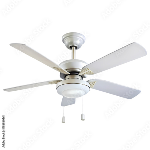 White Ceiling Fan with Light Kit