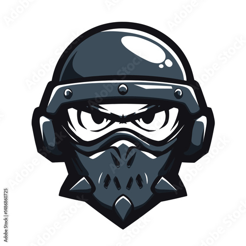 Soldier mask characters with helmets and goggles in tactical cartoon vector illustration ideal for action games security themes and character icons