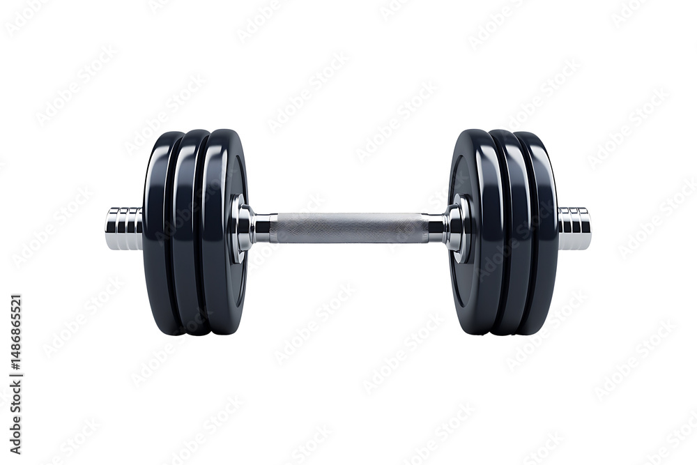 Naklejka premium Muscle gain concept with dumbbell isolated on transparent background 