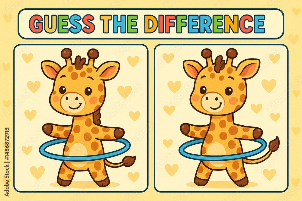 Fototapeta premium guess the difference girrafe