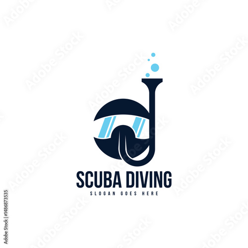 Scuba diving logo template