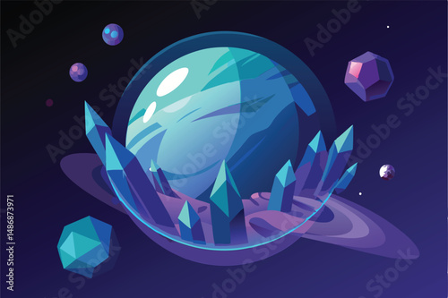 Crystalline Silhouette of a Celestial Wonder: A Planet of Prisms