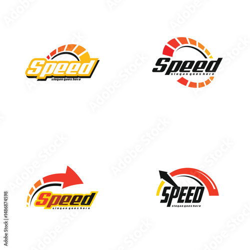 Speed speedometer logo template