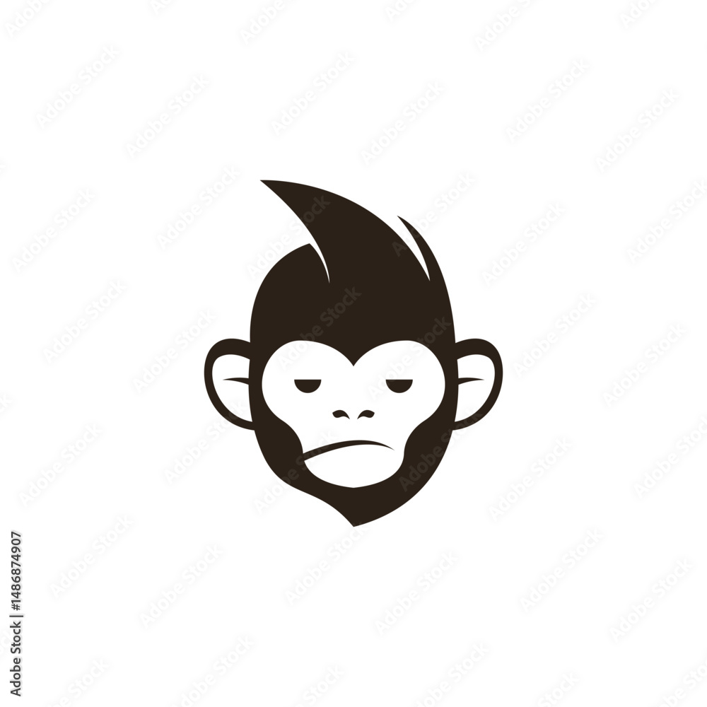 Obraz premium Monkey head logo design template