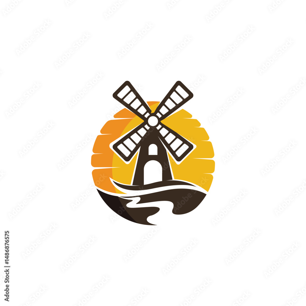 Fototapeta premium Windmill logo design template