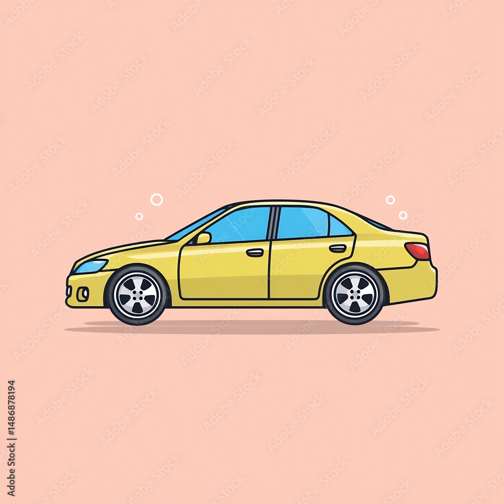 Obraz premium Minimal car icon with clean design