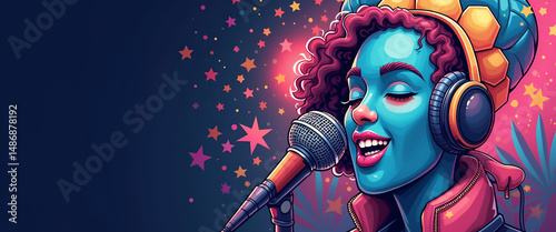 Elevate Your Podcast with Stunning Visuals: Dynamic Illustrations, Engaging Typography, and Cohesive Branding for Effective Online Promotion in Photo Stock Concept