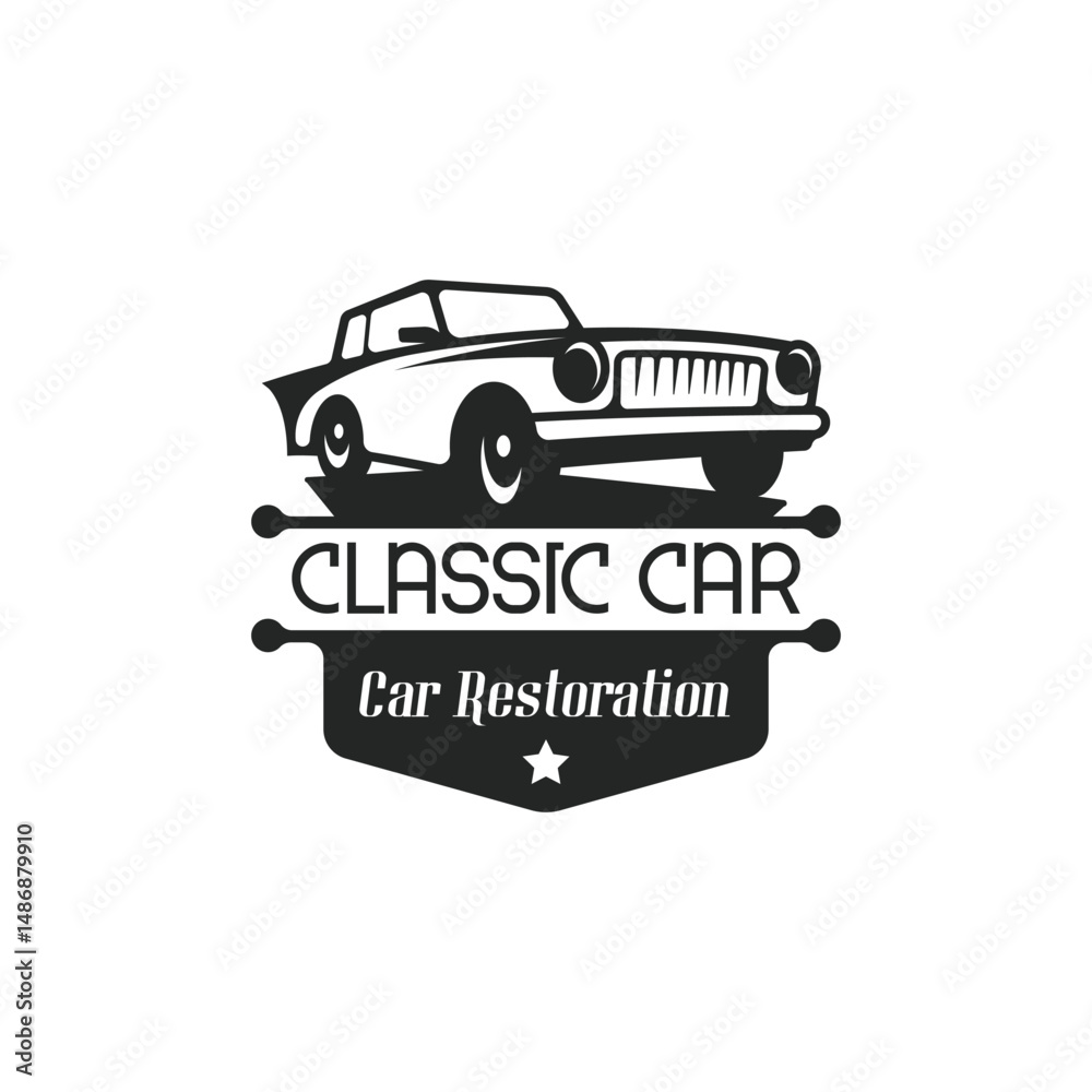 Obraz premium Retro car garage logo template