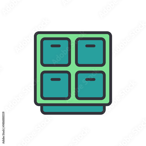 Storage Cabinet With Four Drawers For Organization And Arrangement