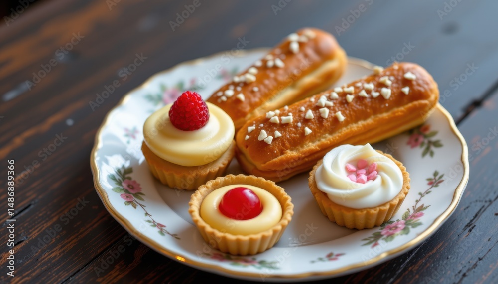 Delicious pastry treats bakery food photography cozy setting overhead view sweet indulgence Delicious pastry treats bakery food photography cozy setting overhead view sweet indulgence