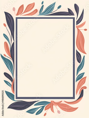 Elegant floral frame with a cream background. Perfect for invitations, announcements, or adding a touch of nature to your designs.