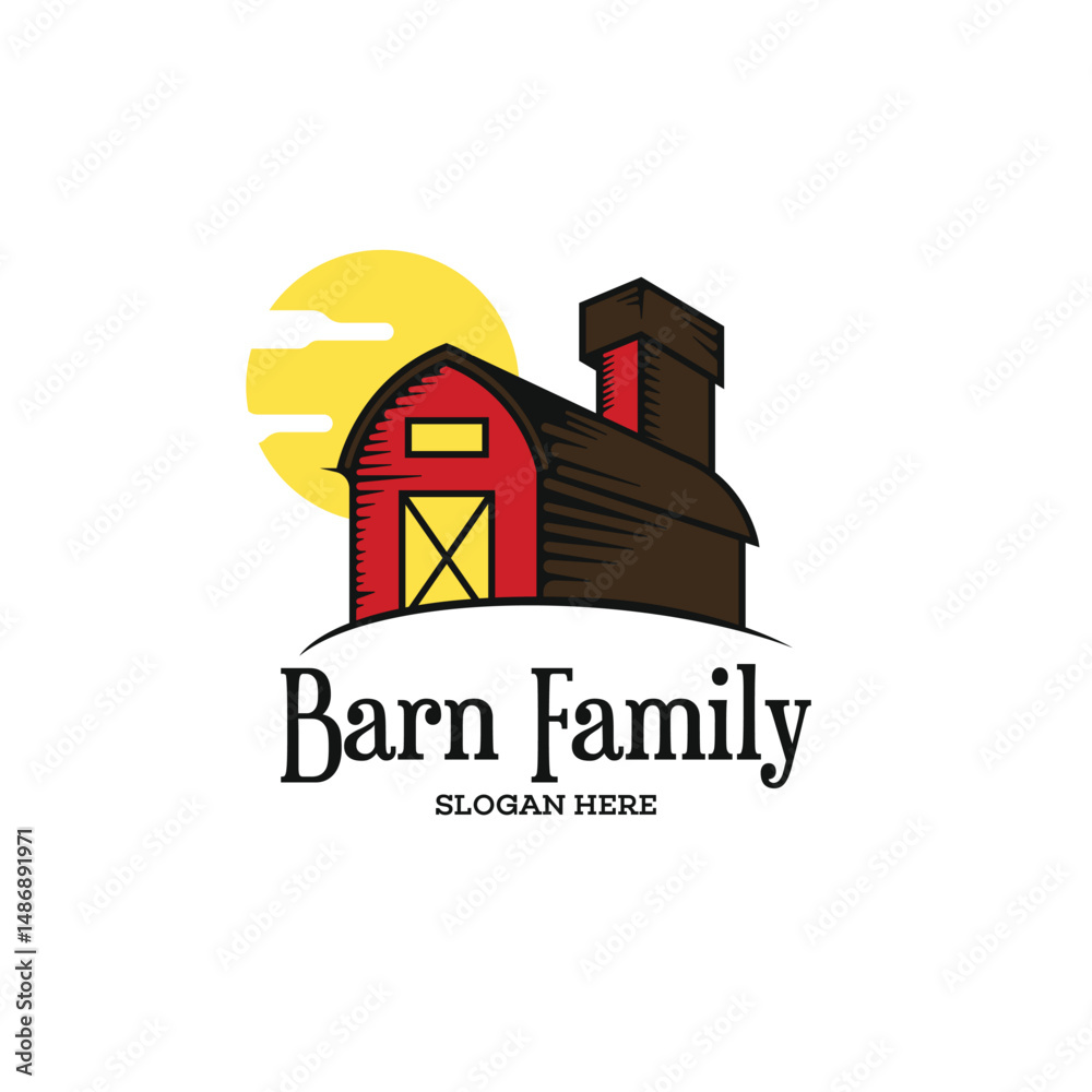 Naklejka premium Barn logo design template