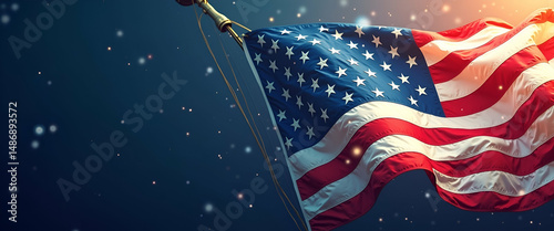 A striking photo stock image celebrating Memorial Day USA with dynamic patriotic visuals refined symbolism and modern design elements for national homage in  Photo Stock  Concept  and empty space on t