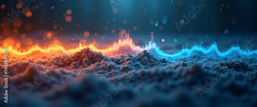 Detailed earthquake seismic waves analysis employs advanced sensor technology and data visualization to investigate ground motion dynamics and enhance research insights in  Photo Stock  Concept  and e
