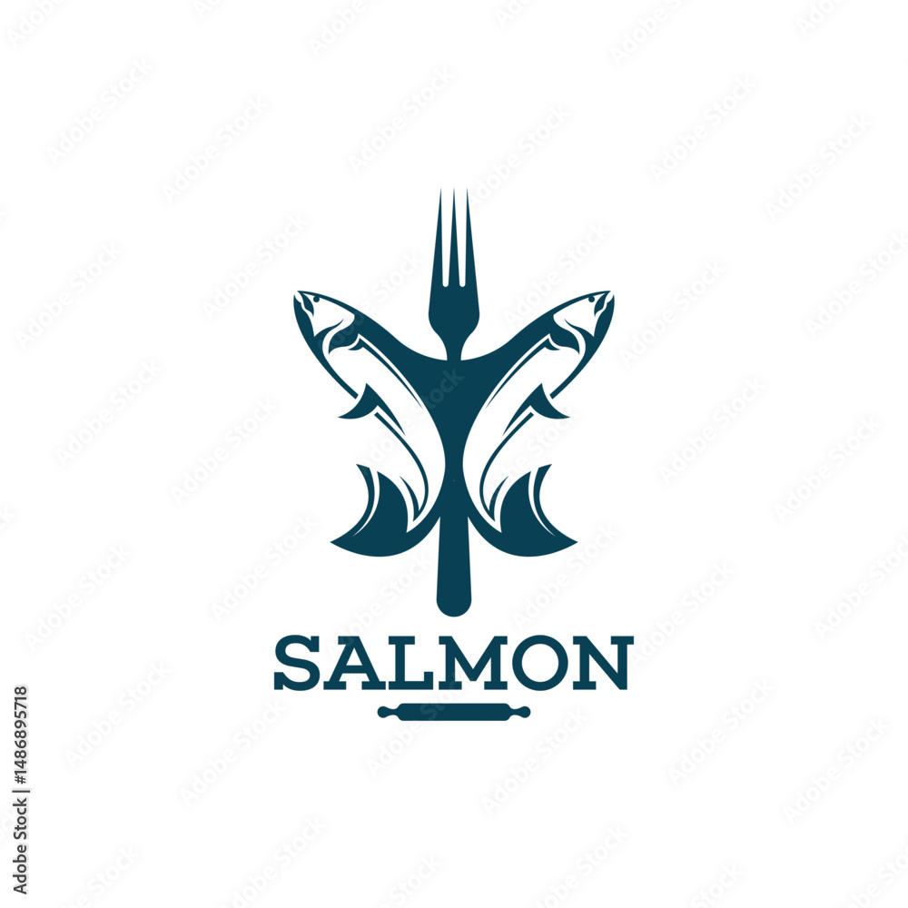 Fototapeta premium Salmon logo design template