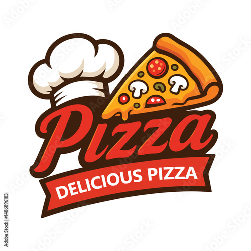 Delicious Pizza Chef Logo