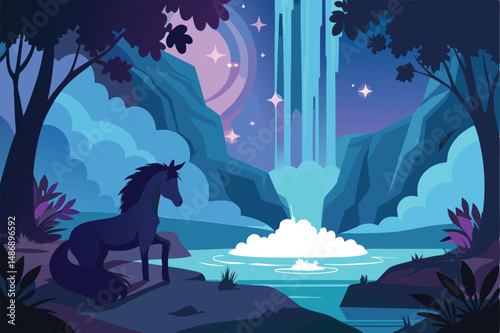 Ethereal Unicorn Silhouette by Glimmering Waters