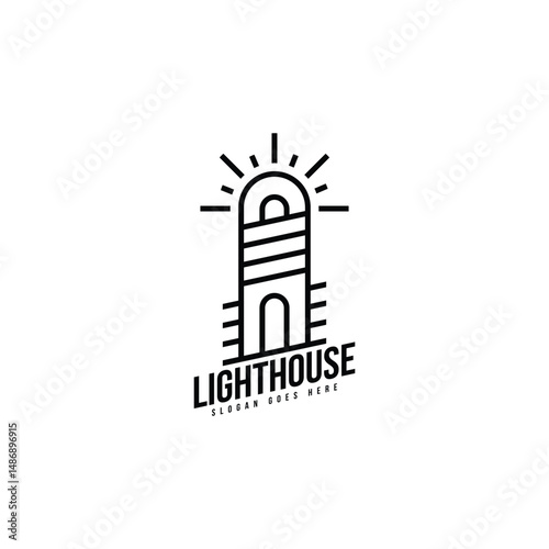 Lighthouse logo design template