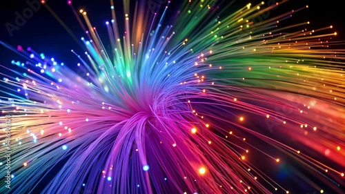 Colorful Light Trails in Abstract Digital Art Exhibition Design