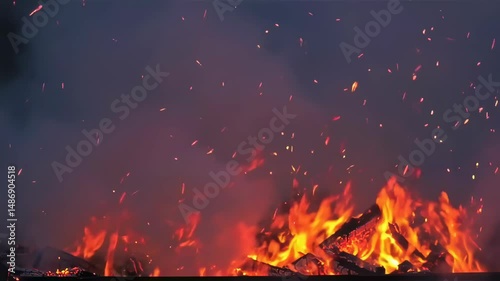 Fiery Inferno: A Captivating Display of Embers and Flames