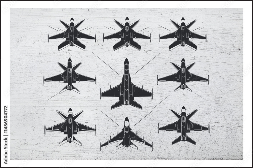 Supersonic Strike Force Illustration,
Military Jet Line Art,
Combat Aircraft Vector Set,
Airborne Power – Jet Fighter Set Supersonic Strike Force Illustration,
Military Jet Line Art,
Combat Aircraft Vector Set,
Airborne Power – Jet Fighter Set