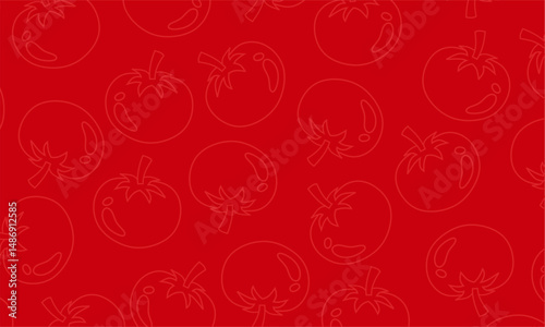 Tomato doodle pattern. Tomato in outline seamless pattern. tomato seamless pattern