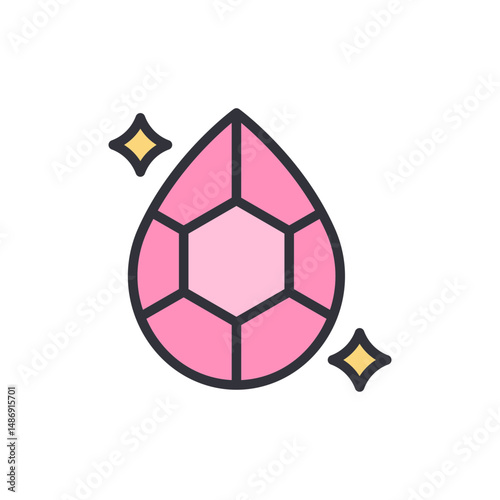 Exquisite Pink Gemstone With Brilliant Facets And Sparkling Highlights